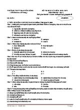Đề thi học kì 2 môn Sinh học Lớp 11 - Mã đề 003 - Năm học 2018-2019 - Trường THPT Phan Văn Hùng (Có đáp án)
